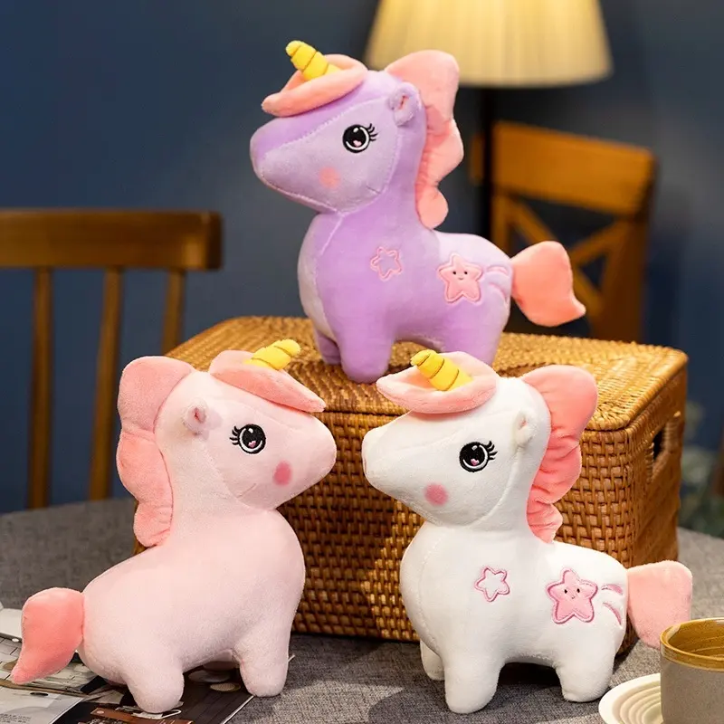 8 pulgadas Arco Iris Unicornio Animal de peluche Juguetes de peluche Regalos promocionales baratos Regalos corporativos