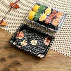 HYX-81213 <span class=keywords><strong>Bingo</strong></span> Échantillons Gratuits Emballage Alimentaire Jetable en PET Personnalisé avec Impression de Logo Couleur pour <span class=keywords><strong>Sushi</strong></span>, Sandwich, Salade – Style Japonais - Product Image 1