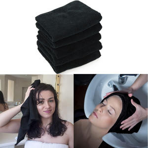 Toallas de Salón Resistentes a <span class=keywords><strong>la</strong></span> Decoloración, Toallas de Mano Negras Resistentes a las Manchas, 100% Algodón, Toalla Facial de Secado Rápido para Estilistas y Barberos - Product Image 2