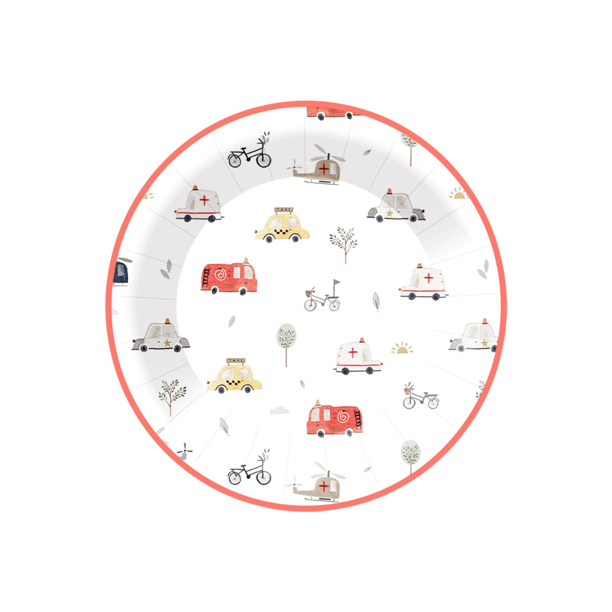 Assiette en carton de 7 pouces * 8 pièces