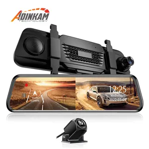 ADINKAM Dash Cam HD1080P Layar Sentuh Kaca Spion Streaming Media Mobil DVR Mobil Kamera Mobil Depan dan Belakang Lensa Ganda