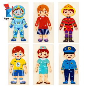 Rompecabezas de Madera con Personajes Temáticos de Profesiones, Juguete Educativo de Aprendizaje Montessori, Certificado EN71 para Bebés y Niños - Product Image 6