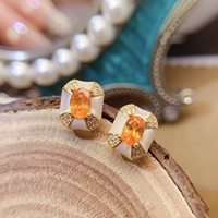 Wholesale 925 Sterling Silver Natural Fanta Garnet Jewelry Set Oval Cut Shell Inlay Fine Jewelry Wedding Anniversary