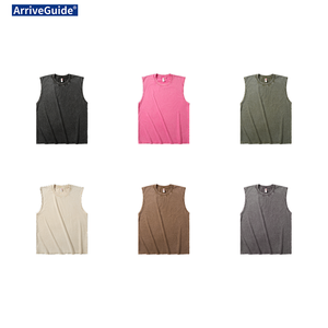 T-shirt sans manches vintage décontracté en maille 230 g/m² délavé effet neige, coupe ample, idéal pour impression personnalisée style rétro - Product Image 1