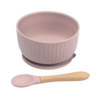 Vente en gros de chauffe-plats en silicone bol et ustensile en silicone pour alimentation et succion bol en silicone pour bébé