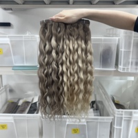 Extensions de cheveux Luxsea Body Wave, ondulations naturelles, clips sans couture, couleur ombrée, pointes épaisses, double trame, 22 pouces