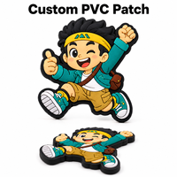 Badge en caoutchouc PVC 3D personnalisé, motif personnage de dessin animé explorateur, pour sac à dos d'enfant, camping, club de plein air, vêtements, accessoires cadeaux