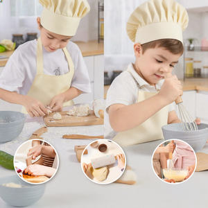 Set di Utensili <span class=keywords><strong>da</strong></span> Cucina in Legno Ecologico e Durevole per Bambini, 6 Pezzi, Vassoi per Cucinare per Bambini Piccoli - Product Image 4