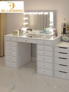 2024 Fast Delivery From Stock Bedroom Wood Furniture Vanity <strong>Dressing</strong> <strong>Table</strong> White Makeup Dresser <strong>With</strong> <strong>Mirror</strong> - Product Image 5