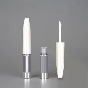 Du Lịch Kích thước Lip Gloss ống đá cẩm thạch trắng và bạc kim loại bao bì 2.5ml nhỏ che khuyết điểm Lipgloss Blush Ống