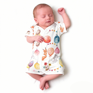Ropa de Enfermera para Bebés Prematuros Personalizada, Bata de Algodón de Manga Corta con Hombros Descubiertos para la Unidad de Cuidados Intensivos Neonatales - Product Image 3
