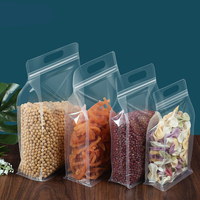 Sacs refermables à fond plat transparents et résistants à l'humidité pour l'emballage des aliments pour animaux de compagnie avec options d'impression personnalisées