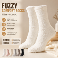 Chaussettes Douces et Moelleuses Personnalisées, Chaussettes Chaudes et Confortables, Vente en Gros OEM avec Logo pour l'Hiver et l'Intérieur