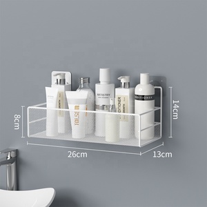 Étagères de <span class=keywords><strong>toilette</strong></span> adhésives, organisateur, étagère de rangement mural, support de salle de bain en métal, étagère d'angle de douche - Product Image 4