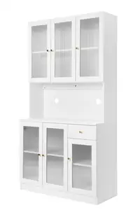 Librería Milestone ROBLE moderno gabinete de almacenamiento simple hogar sala de estar vitrina puerta de vidrio librería