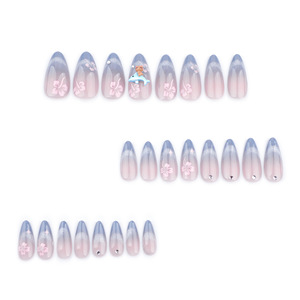 Vente en gros <span class=keywords><strong>pas</strong></span> <span class=keywords><strong>cher</strong></span> presse 3d sur les ongles haute qualité moyen amande dégradé diamant ongles manucure bâton sur ongles pour les femmes - Product Image 3