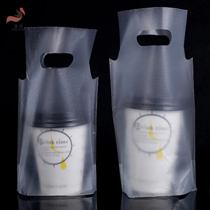 Custom Logo Biologisch Afbreekbare Plastic Zakken Ldpe/Hdpe Plastic Zakken Voor Bubble Tea