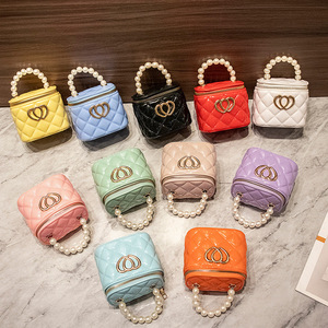 Elegante Mini Borsa <span class=keywords><strong>a</strong></span> Secchiello con Motivo <span class=keywords><strong>a</strong></span> Diamanti e Doppia Decorazione <span class=keywords><strong>a</strong></span> Cuore, Borsa <span class=keywords><strong>a</strong></span> Tracolla per Donne - Product Image 1