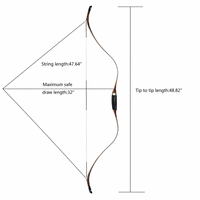 Arc Recurve Blue Bird's Eyes 54 Pouces 20-50 Lbs AF Archery en Bois et Fibre de Verre pour Tir Instinctif - Utilisation Extérieure Portable