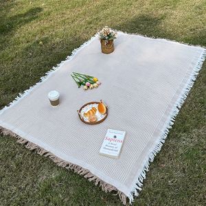 Vente chaude Matelas de randonnée et de pique-nique d'extérieur pliable, léger, portable, en maille tricotée bohème à <span class=keywords><strong>treillis</strong></span> en T, imperméable - Product Image 6