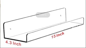 رفوف عرض للكتب، أرفف جدارية شفافة عائمة للحمام، طلاء الأظافر، تخزين جدار الحمام - Product Image 5