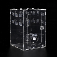 Boîte d'alimentation en plexiglas transparent pour animaux de compagnie, cage en plastique pour élever des reptiles en acrylique