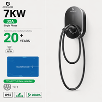 Pengisi Daya EV AC 7kW Baru Tipe 2 1 Fasa 32A Stasiun Pengisian Cepat dengan Kabel 5m