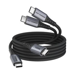 <span class=keywords><strong>Cable</strong></span> USB C de 1M 2M 3M, 100W, Aleación de Aluminio, 48 Pines, Trenzado, 240W, Tipo C a C, <span class=keywords><strong>Cable</strong></span> de Sincronización de Datos USB2.0 para Android, Samsung, <span class=keywords><strong>iPhone</strong></span> - Product Image 1