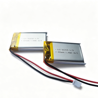 Baterai Lithium Semi-Solid State 3.7V 400mAh Ultra-Tipis Dapat Diisi Ulang 500 Siklus -15~65 Suhu Operasi untuk Jam Tangan Pintar