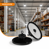 Lámpara LED High Bay UFO de 200 lm por W, con Lente de PC, IP65, IK08, 4000K, LED Liteon 5050, 7 Años de Garantía, desde Almacén en Alemania, para Fábrica