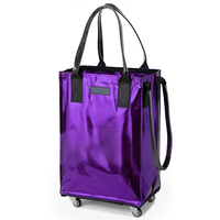Sac de courses pliable personnalisé avec logo, imperméable et isotherme, chariot à roulettes pour les voyages et les courses