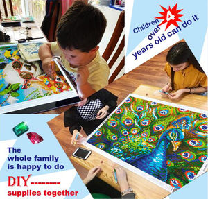 Kits de peinture diamant 5D moderne broderie ronde complète tigre à dents de sabre imprimé sujet animal - Product Image 5