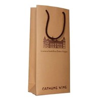 Sacs en papier de luxe noirs durables pour emballage de vin avec ruban, logo personnalisé imprimé, cadeau pour deux bouteilles