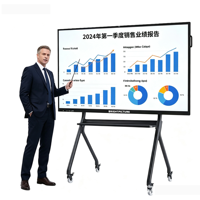 Tablette de conférence intelligente mobile LED 85 pouces, écran tactile LCD, tableau blanc électronique, projection sans fil haute définition, bureau à domicile