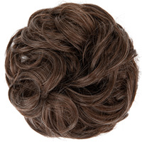 Chignon court bouclé, chignon synthétique naturel, anneau enveloppant, queues de cheval désordonnées, fibre haute température transparente, style de perruque Cola, tendance