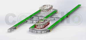 สายพานลำเลียงแบบปรับได้ Convello Assembly Conveyor สายพานลำเลียงลูกกลิ้งเหล็ก ทนความร้อน/ทนไฟ สายพานสีเขียว สำหรับโรงงานผลิต ทนทาน - Product Image 2