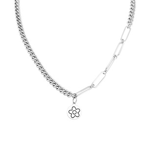 สร้อยคอคิวบันสแตนเลสแบบยูนิเซ็กซ์พร้อมจี้รูปดอกไม้สำหรับเครื่องประดับแฟชั่น - Product Image 5