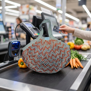 Sacs d'épicerie en filet réutilisables en gros, sacs en filet personnalisés avec logo pour des achats durables - Product Image 1
