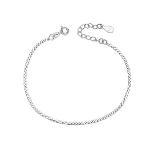 2022 neues Design 925 Sterling Silber Twisted Seil Kette Armband Frauen
