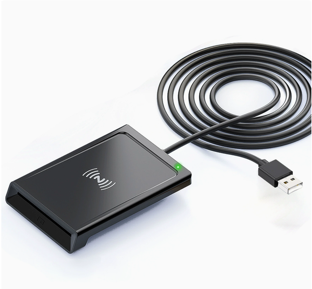 Manufacturer's NFC Inductive Contact 2-in-1 USB Smart Card Reader, Type-C Card Reader, Universal for Computers.