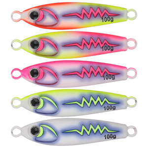 Leurres en fer pour la pêche en eau salée, jigs UV-Glow pour la pêche en bateau, appâts artificiels durs pour le maquereau espagnol, 40g 55g 80g 100g - Product Image 1