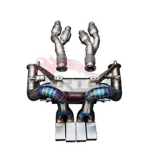 ระบบไอเสียแบบ Catback พร้อมวาล์วควบคุมทำจากไทเทเนียมอัลลอยด์  พร้อมแคทาไลติกคอนเวอร์เตอร์ ดาวน์ไปป์  สีฟ้าไหม้ สำหรับรถแลมโบกินี LP700 - Product Image 1