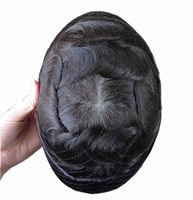 Prothèses capillaires pour hommes sur mesure, en PU ultra-fin de 0,03 mm, avec boucles en V, noires, 100 % cheveux européens, système de remplacement capillaire, postiches, toupet