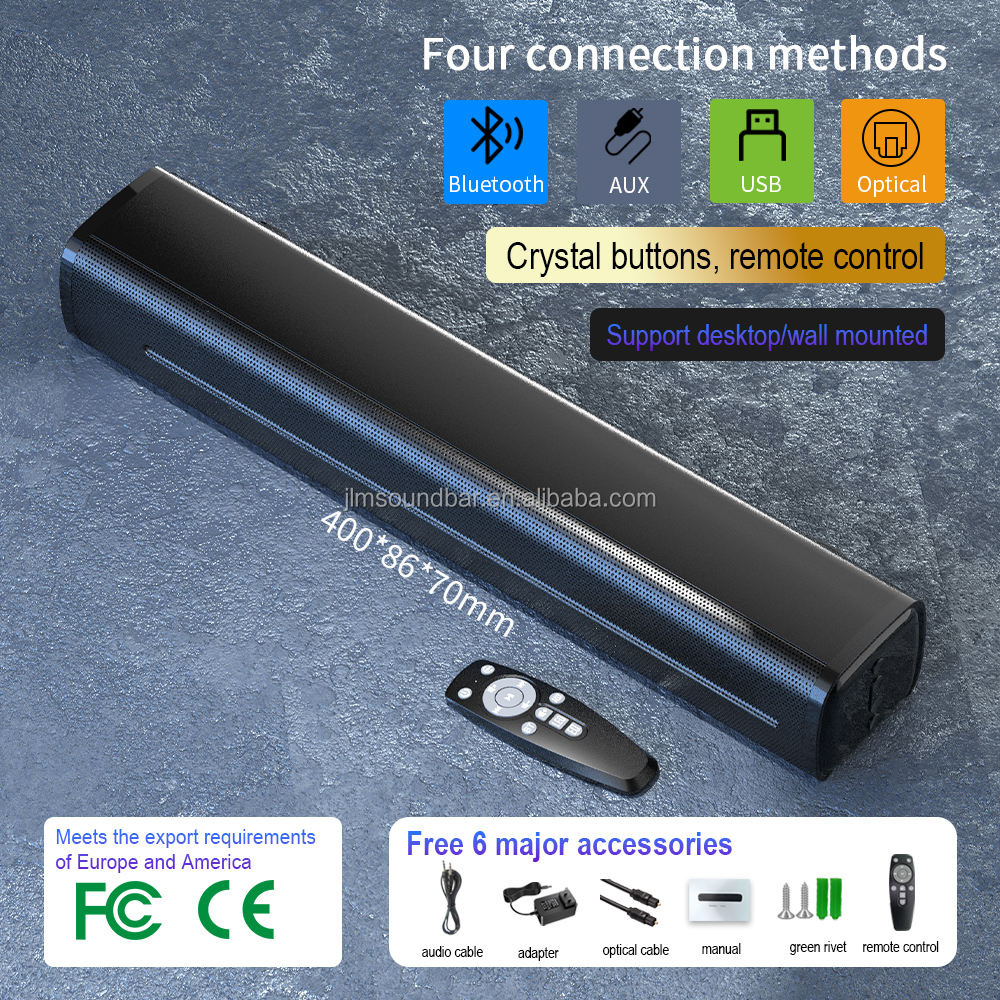 Barre de son TV Metal-Grille (sans HDMI)