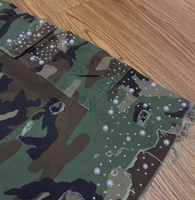 Shorts en strass camouflage de haute qualité MZN avec logo brodé personnalisé pour streetwear