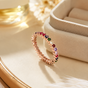 Anello in Stile Pietra Colorata, Anello di Tendenza per Donne, Design Unico, Accessorio per Dito - Product Image 6