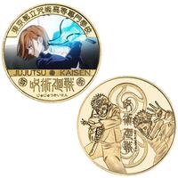 Pièce commémorative Jujutsu Kaisen Gojo Satoru, article de merchandising d'anime, souvenir, badge en métal moulé sous pression, ornements de collection