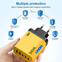 Chargeur USB 240W avec prise EU/US, charge rapide 240W, adaptateur pour téléphone portable Type C, charge rapide 3.0, chargeur mural