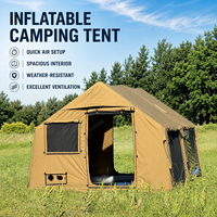 Tente gonflable professionnelle imperméable 420D Oxford à deux chambres pour 6 à 8 personnes, tente de toit pour le camping et le glamping