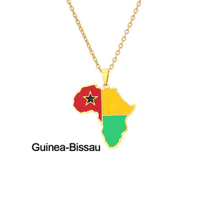 Collar con Colgante de <span class=keywords><strong>Mapa</strong></span> de <span class=keywords><strong>África</strong></span> y Bandera, Oro 18K, Acero Inoxidable, Ghana, Nigeria, Congo, Somalia, Angola, Liberia, Regalos de Joyería, Venta al Por Mayor - Product Image 6